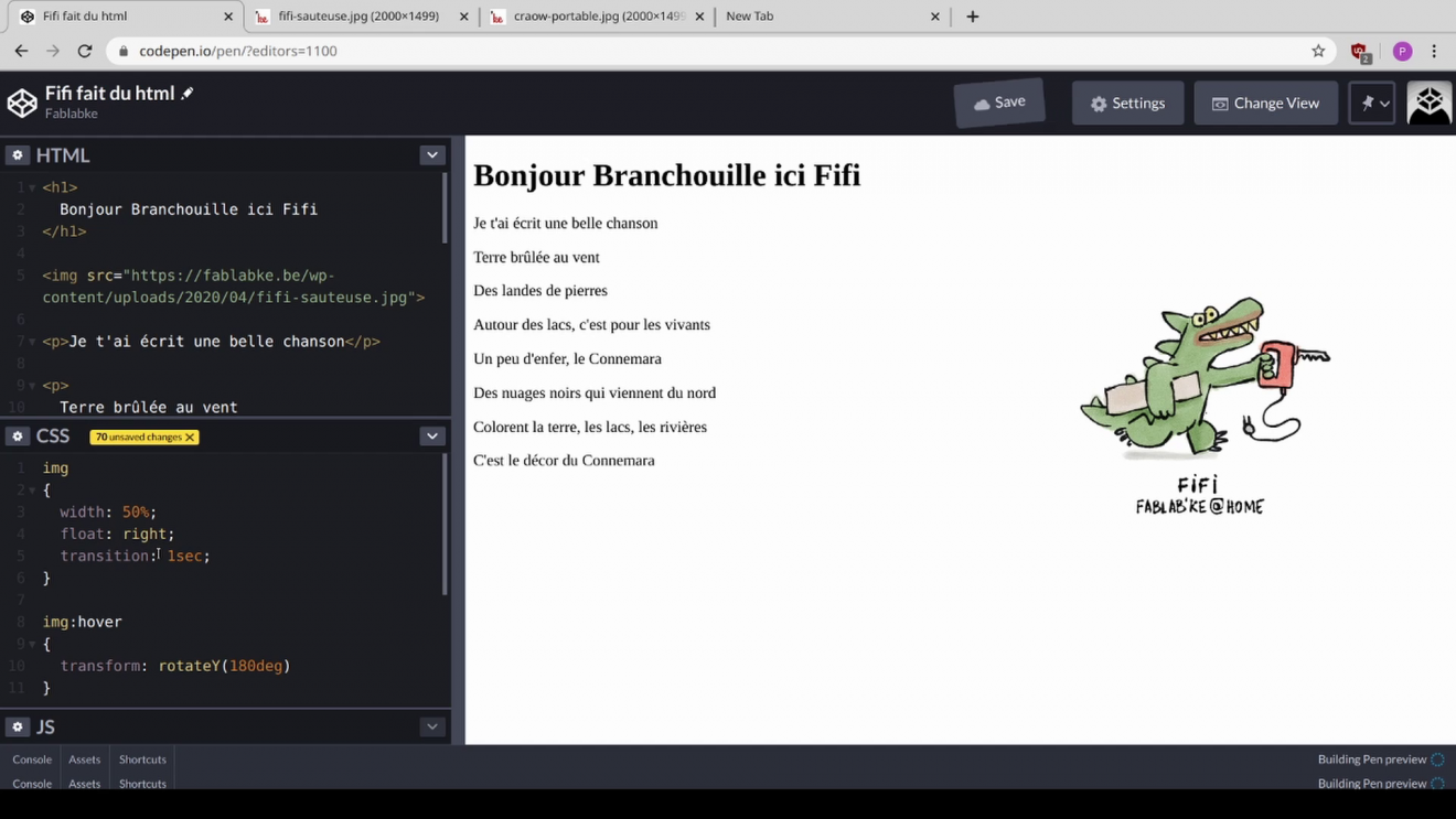 Fablabke@home : Fifi découvre les langages d'internet